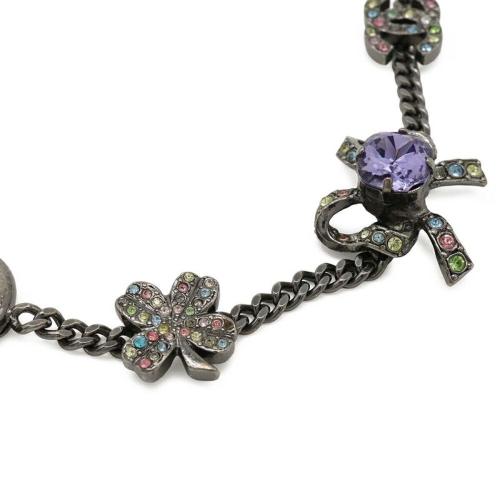 Chanel No.5 Ribbon Clover Bracelet Metal Crystal - Picture 2 of 5